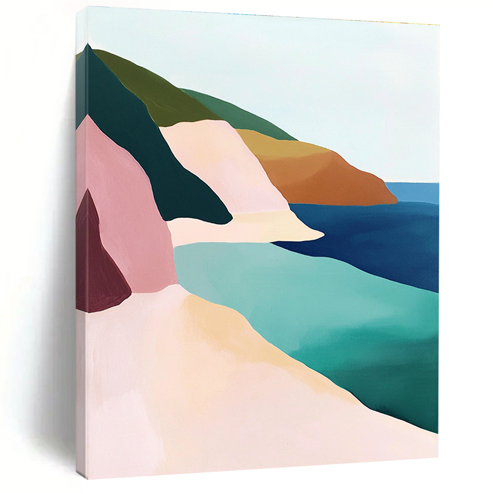 Minimalist Coastal Abstract with Pastel Colors GER273