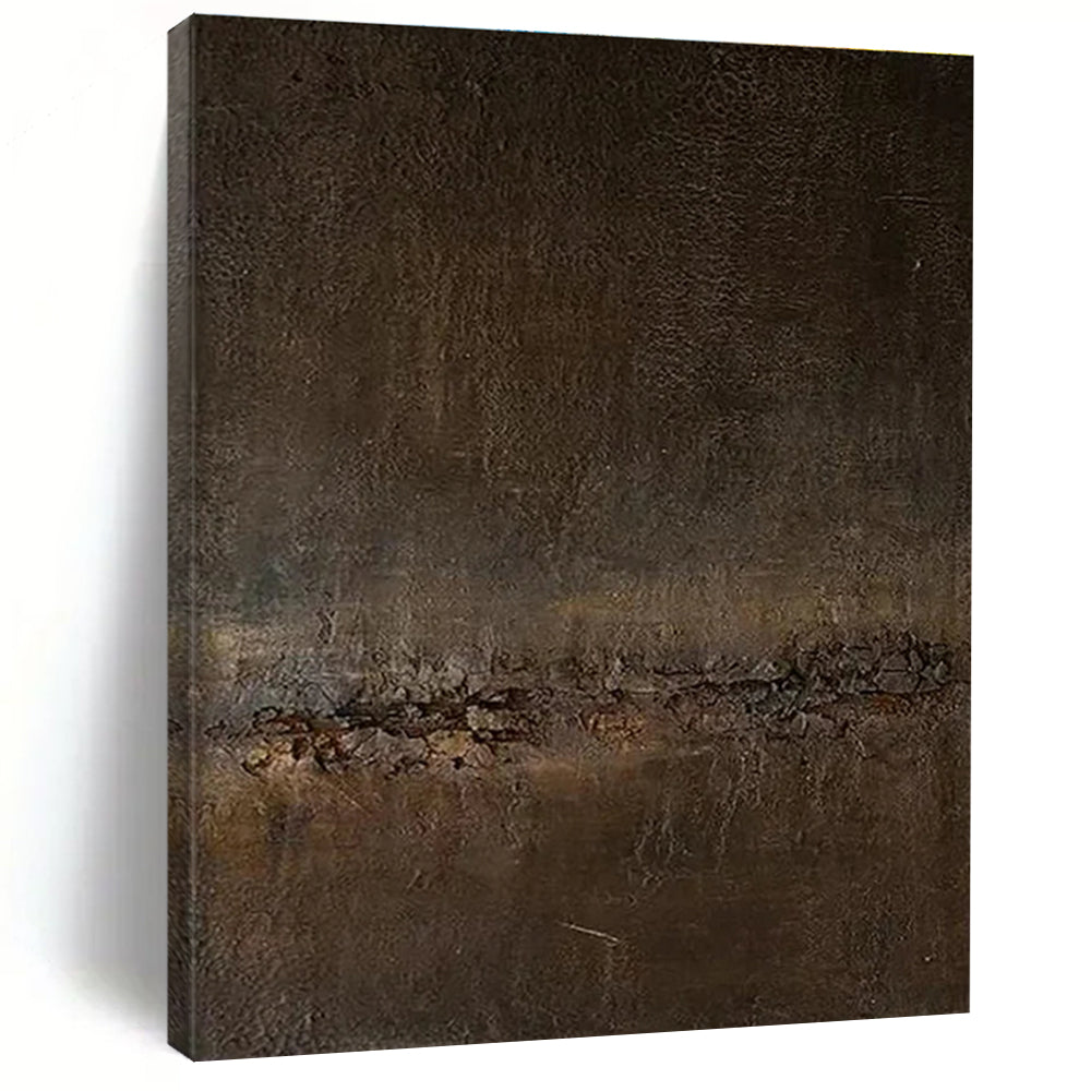 Dark - textured Mysterious Abstract Painting for Dramatic Spaces ADGE057
