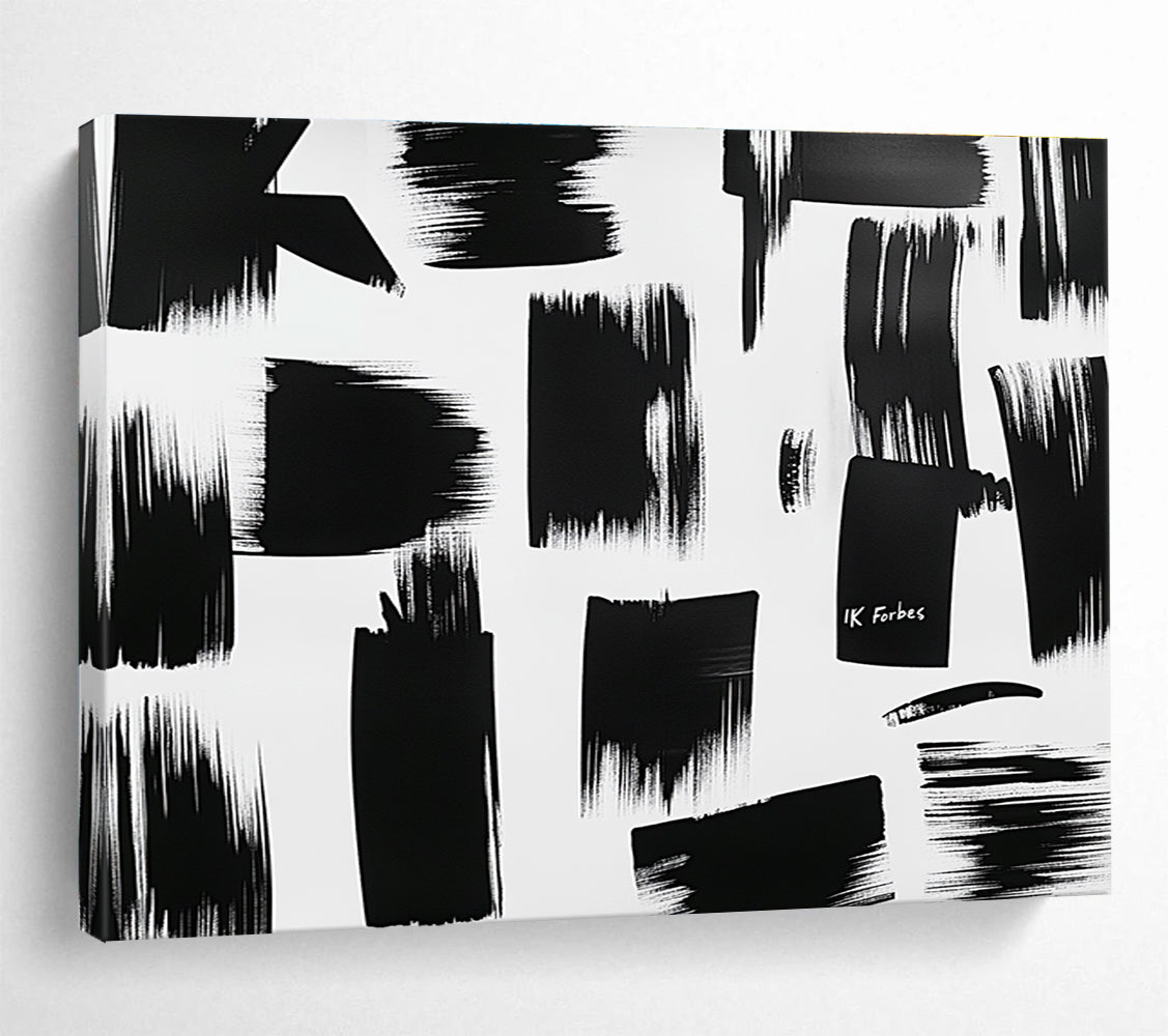 Black and White - Bold Brushstrokes Abstract Painting DYP061