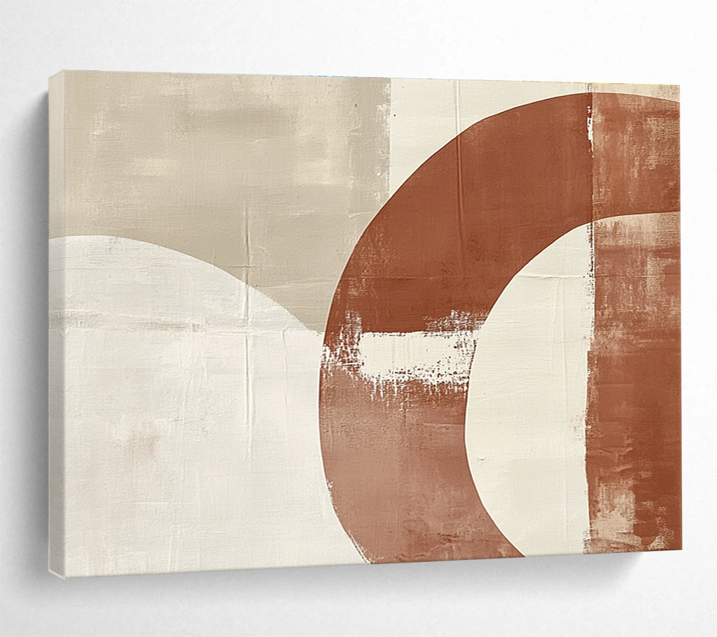 Brown Beige Subtle - Curved Shapes Abstract Painting DYP033