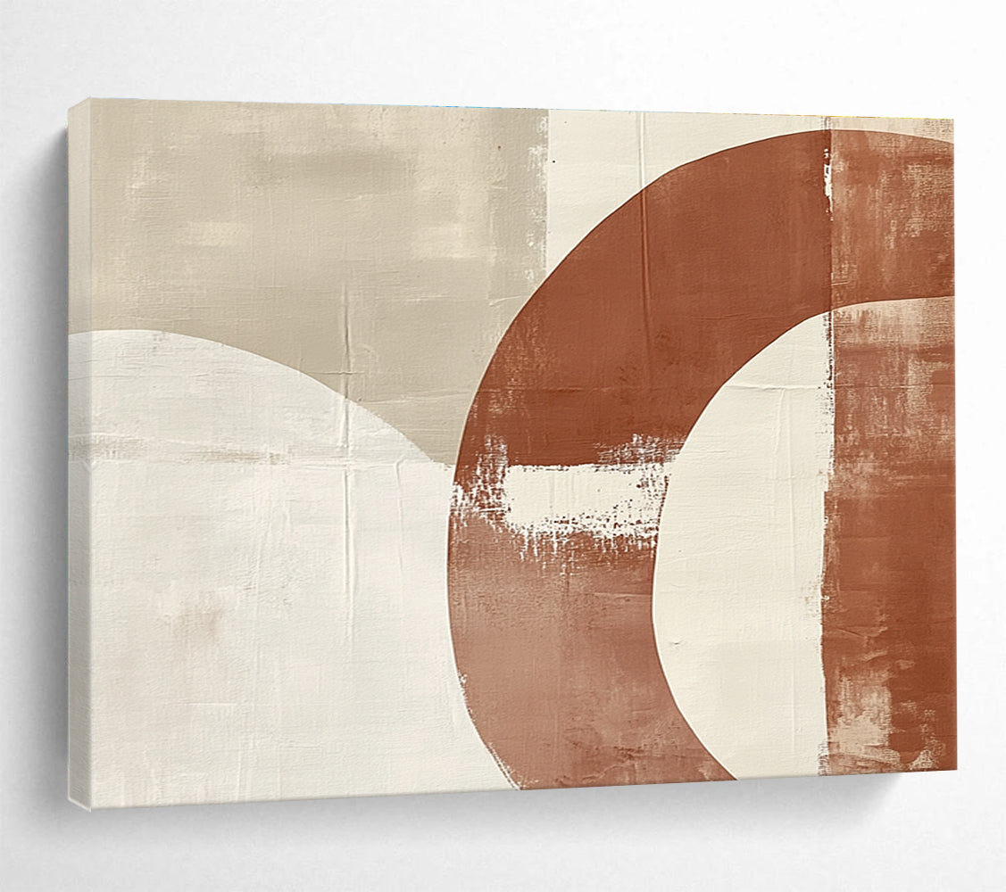 Brown Beige Subtle - Curved Shapes Abstract Painting DYP033