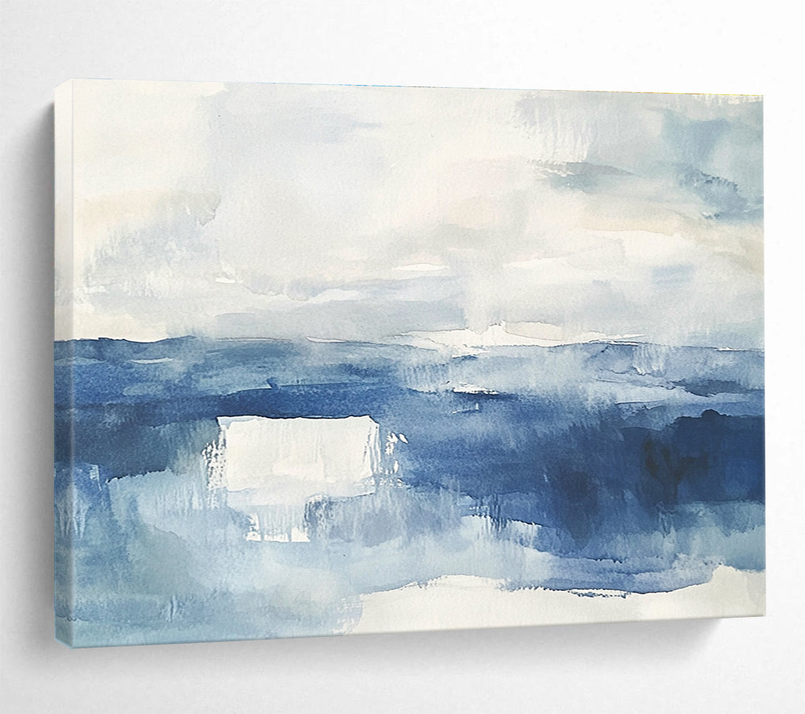 Blue Sea Abstract Painting in Watercolor Style DYP448