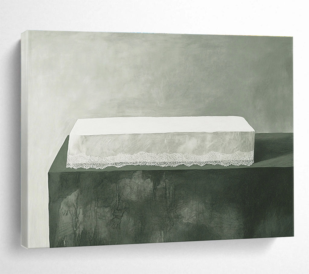 White Lace Box - Minimalist Still Life Painting DYP054