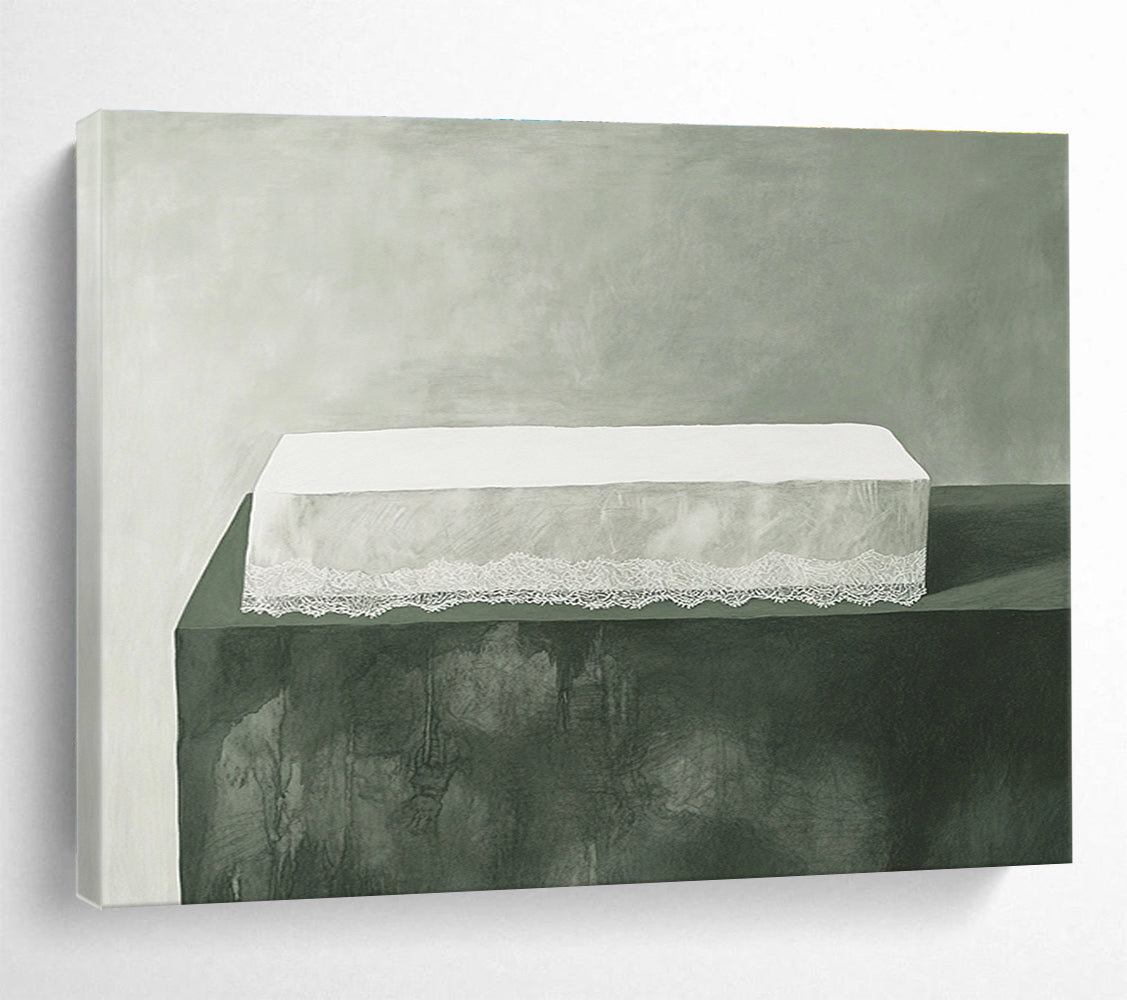 White Lace Box - Minimalist Still Life Painting DYP054