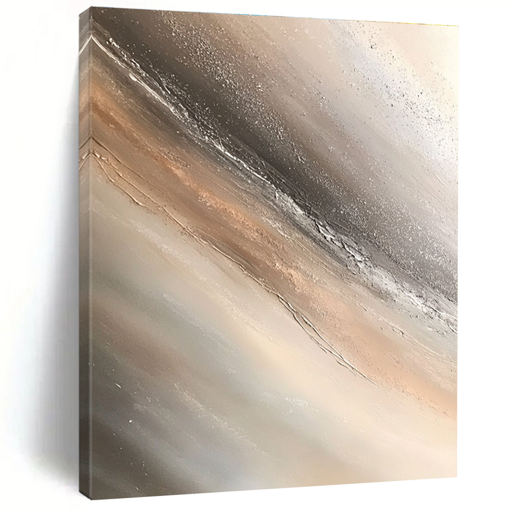 Beige Gray Abstract Painting with Subtle Textures GER794