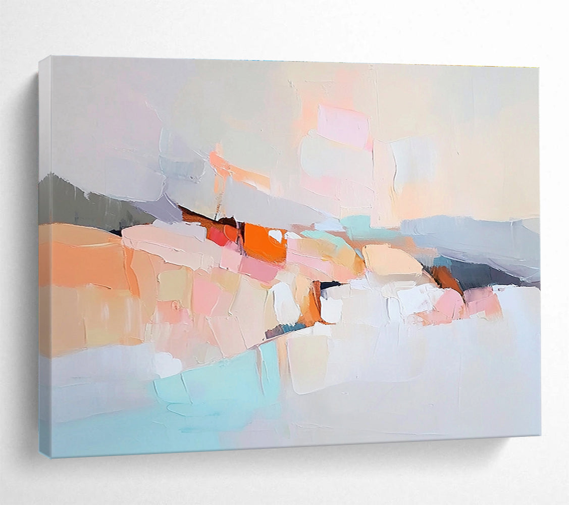 Soft Color Block Abstract Painting with Pastel Hues DYP511