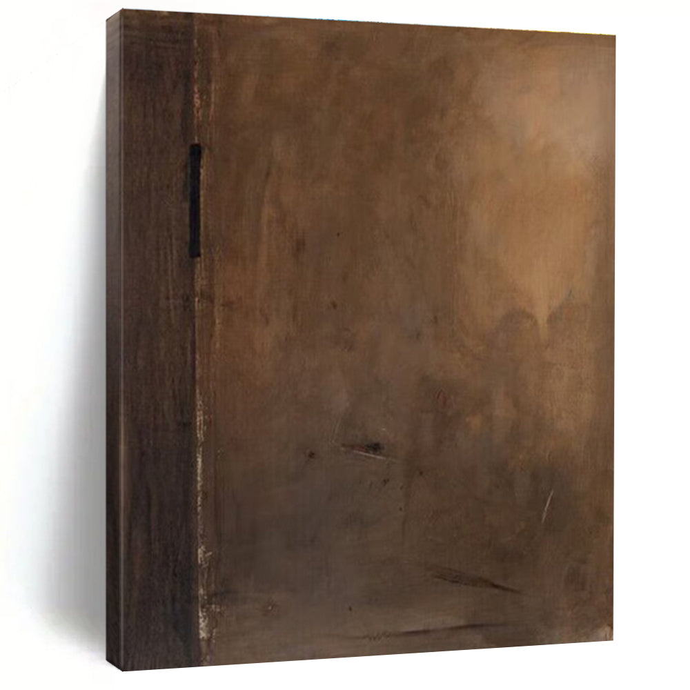 Muted Brown Abstract Painting with Subtle Details ADGE514