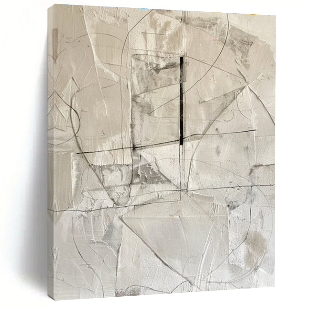 Grey White Black Abstract Painting ADGE001