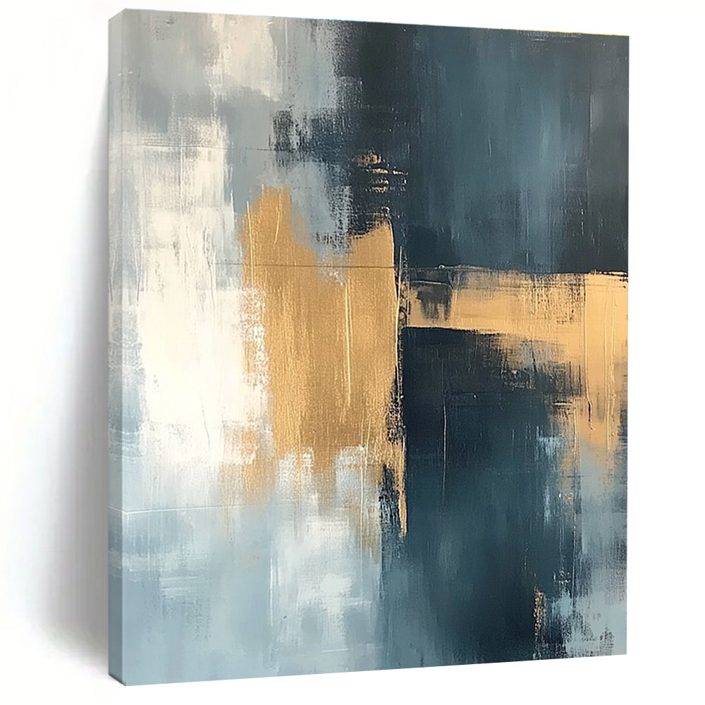Gray and Gold Abstract Painting with Subtle Textures GER380