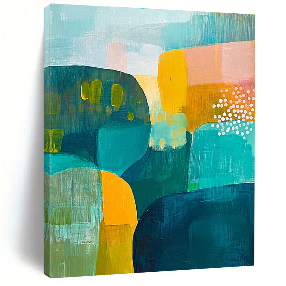 Colorful Abstract Shapes Painting with Vibrant Energy GER174