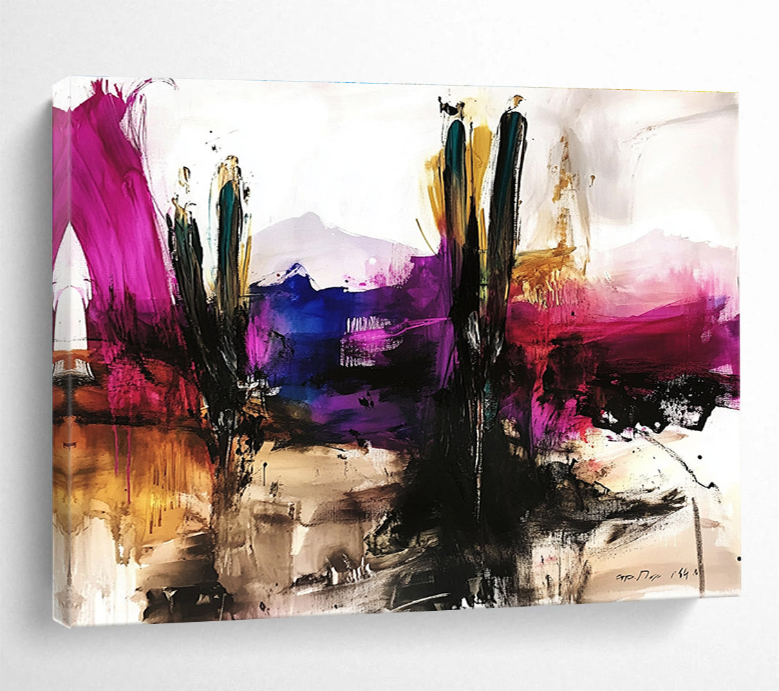Colorful Landscape Abstract Painting with Expressive Brushstrokes DYP207