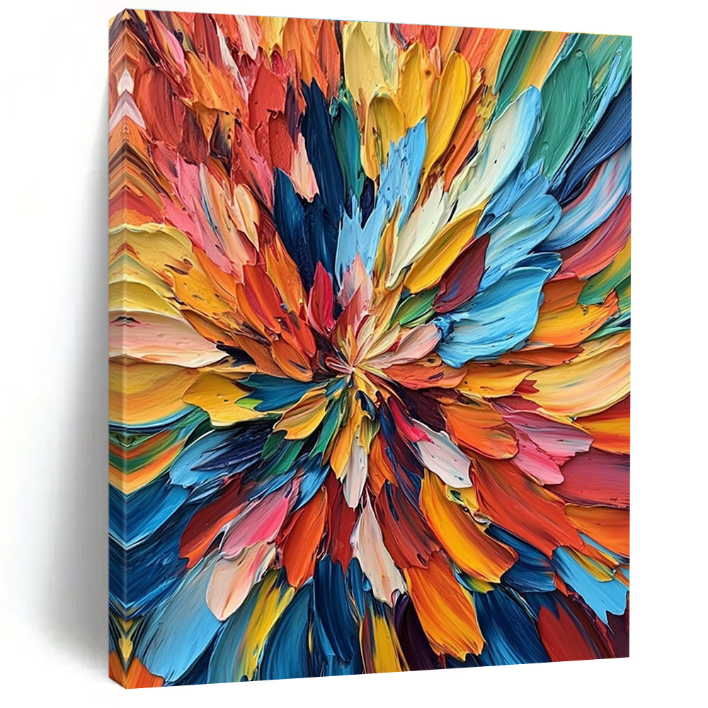 Textured Flower - Like Abstract with Multicolor Petals GER302
