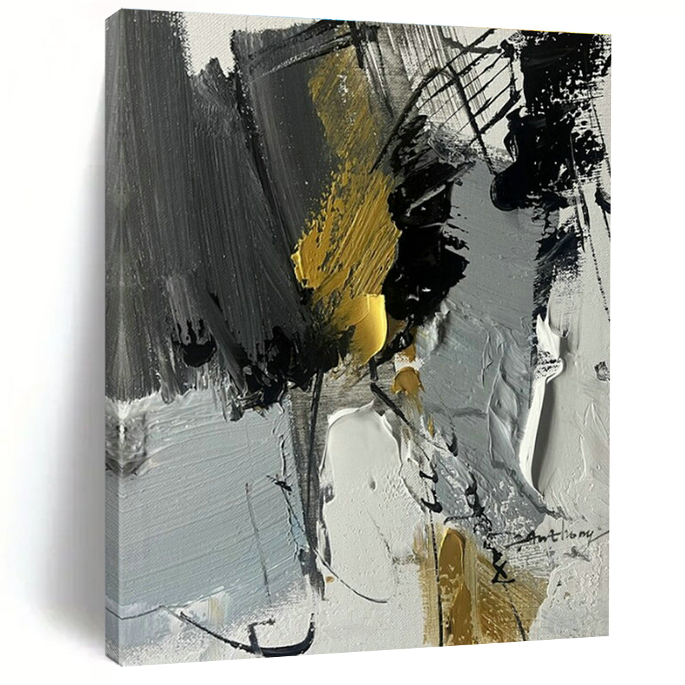 Custom Hand-Painted Abstract Canvas for Bedroom Alcove and Living Room Bay Window DLZ1674