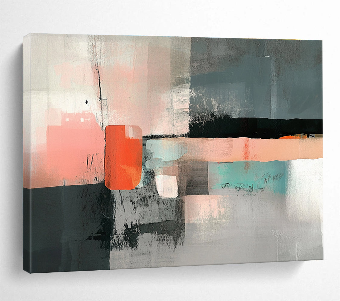 Minimalist Geometric Abstract Painting with Subtle Tones DYP532
