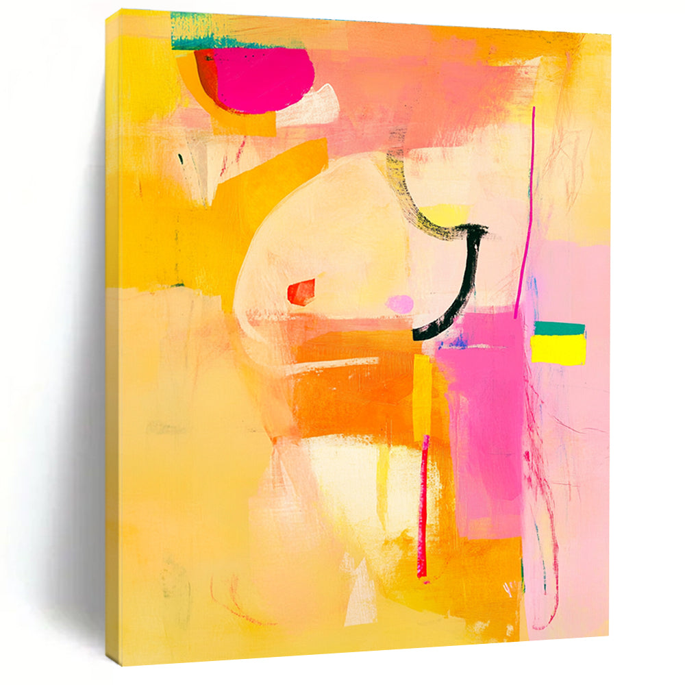 Vibrant Color Block Abstract with Yellow and Pink GER297