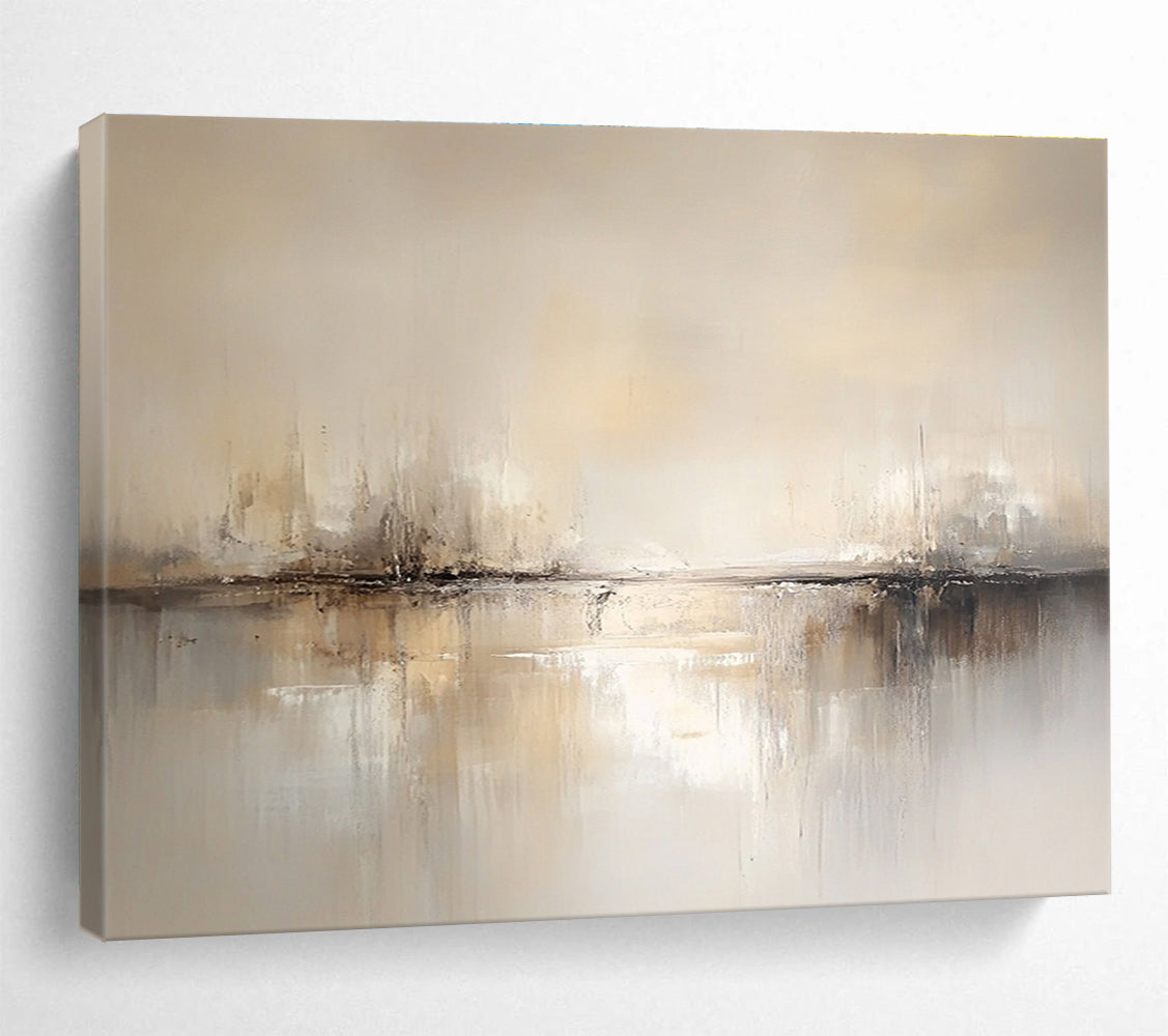 Neutral Tone Abstract Painting with Subtle Reflections DYP386