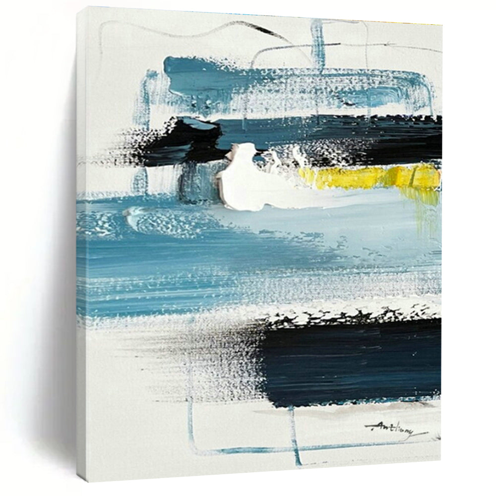 Original Hand-Painted Abstract Canvas for Cottage Office & Hallway DLZ1660