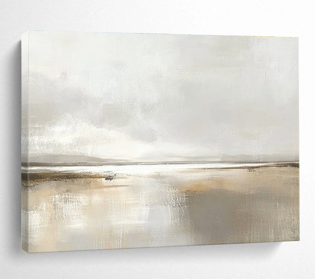 Minimalist Landscape Abstract Painting with Neutral Tones DYP225