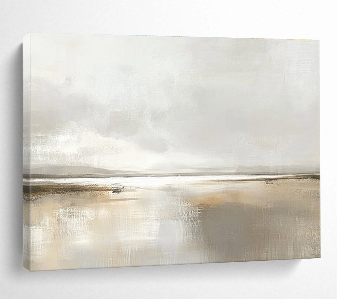 Minimalist Landscape Abstract Painting with Neutral Tones DYP225