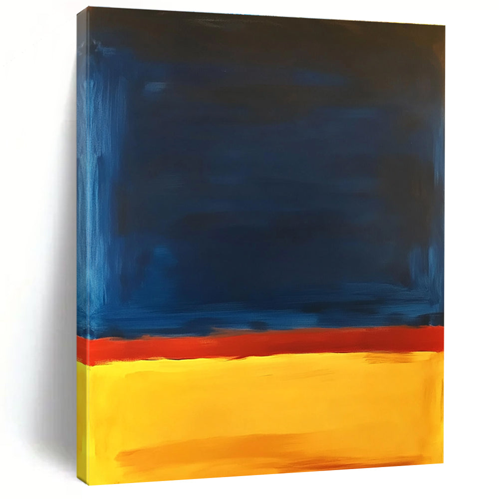 Blue Red and Yellow Abstract Painting with Bold Color Blocks GER544
