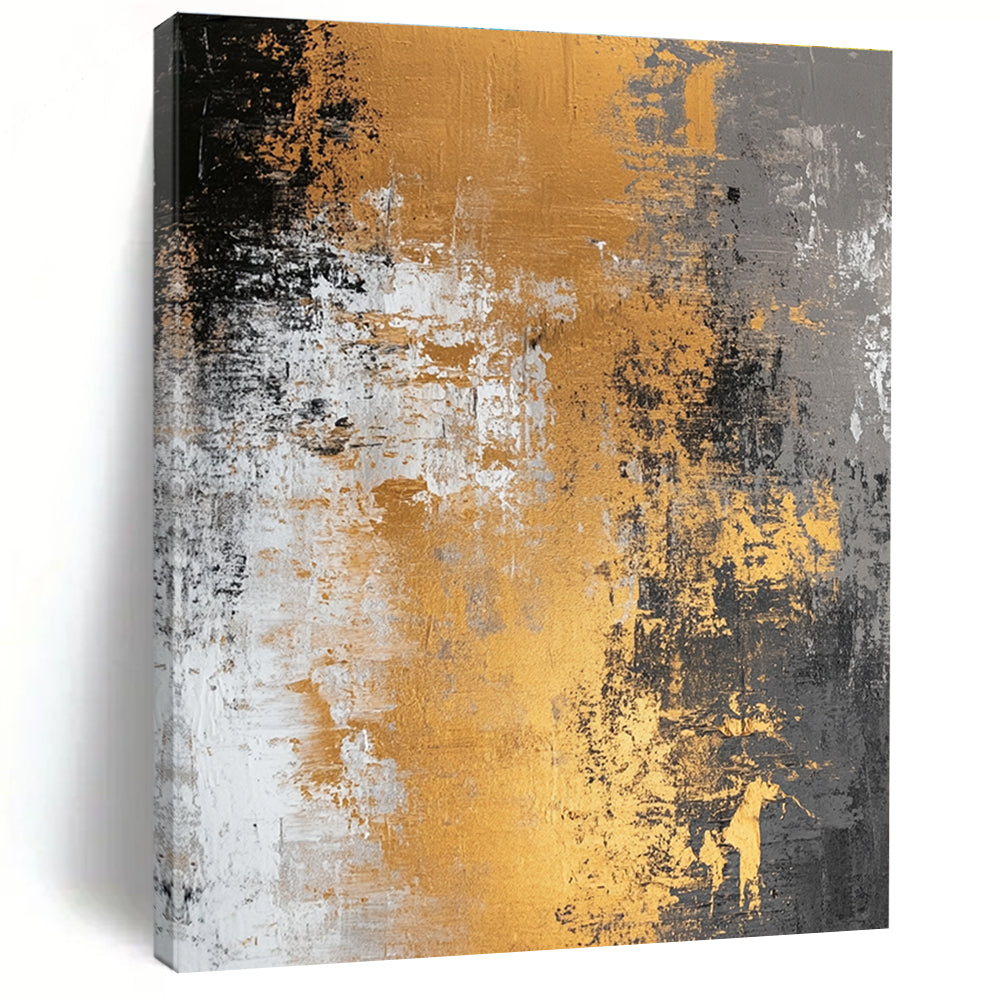 Gold - Accented Grunge Abstract with Gray, White, and Gold GER318