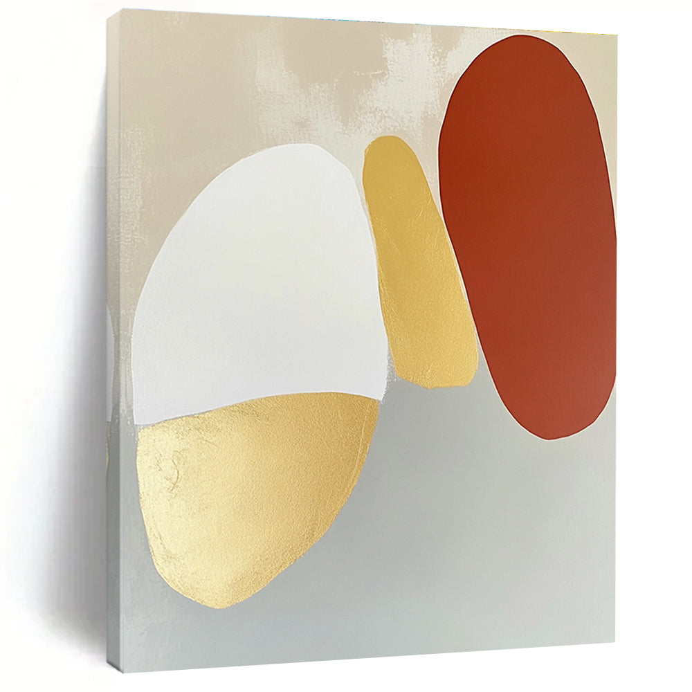 Earthy Tones and Gold Accents Abstract Painting GER874