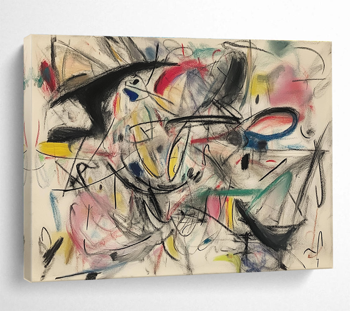 Colorful Sketch Abstract Painting with Dynamic Lines DYP461