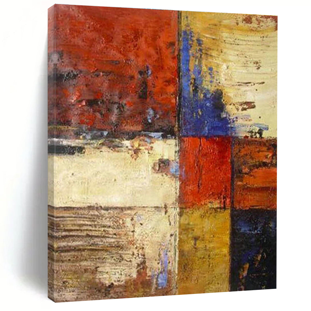 Roomy, Weathered - Effect Custom Hand - Painted Abstracts for Cottage Rusticity DLZ0464