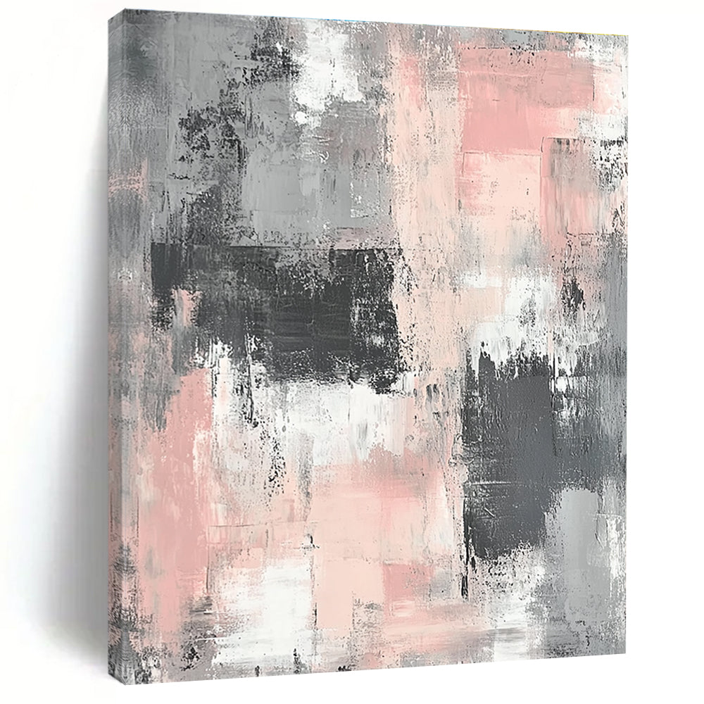 Gray Pink Abstract Textures Painting GER860
