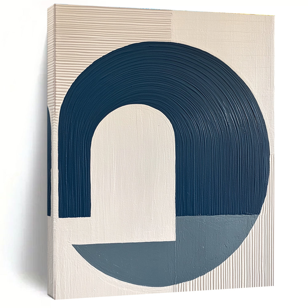 Blue and White Minimalist Geometric Abstract Art GER214