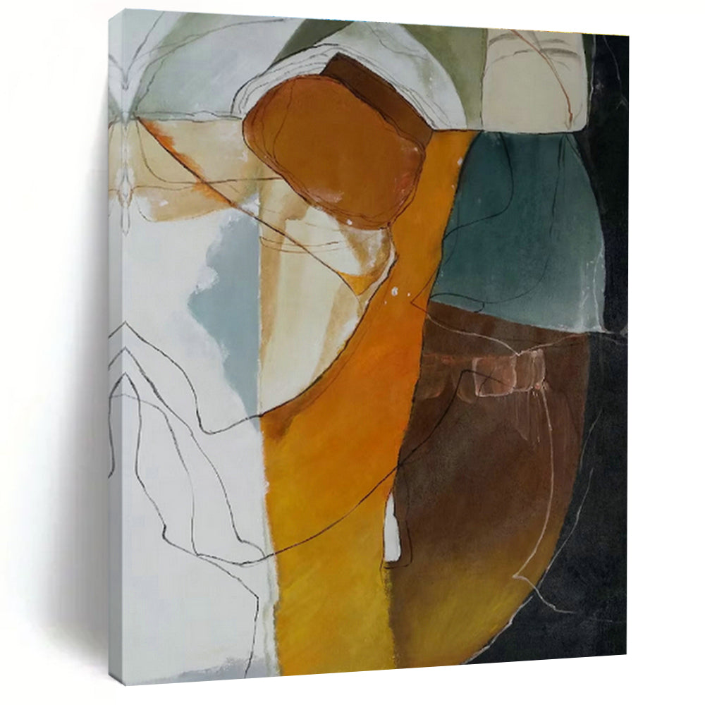 Giant Custom Hand - Painted Abstract Art for Living Room Media Walls & Office Collaboration Zones DLZ0609