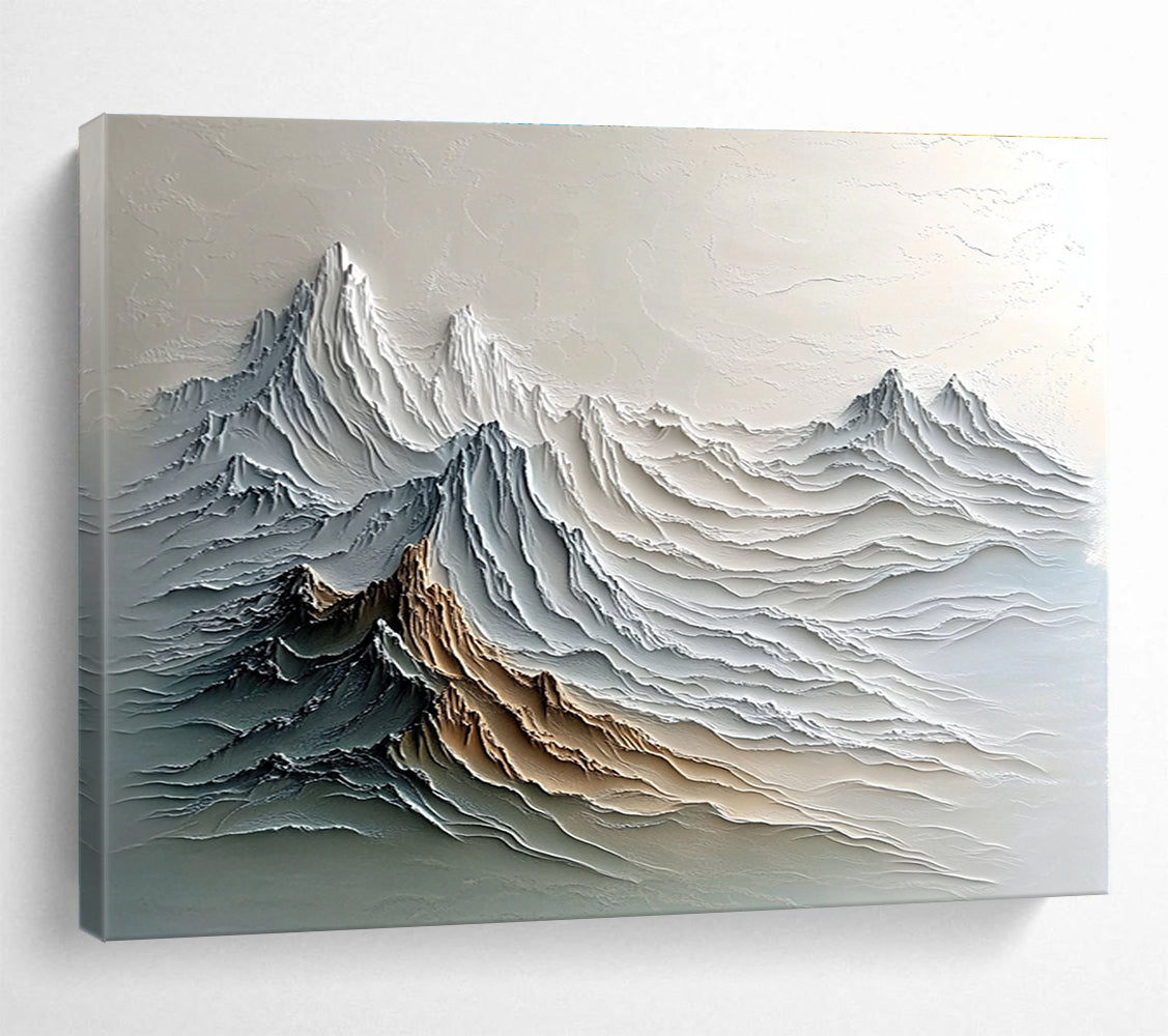 Textured Mountain Landscape Abstract Painting with Layered Colors DYP148