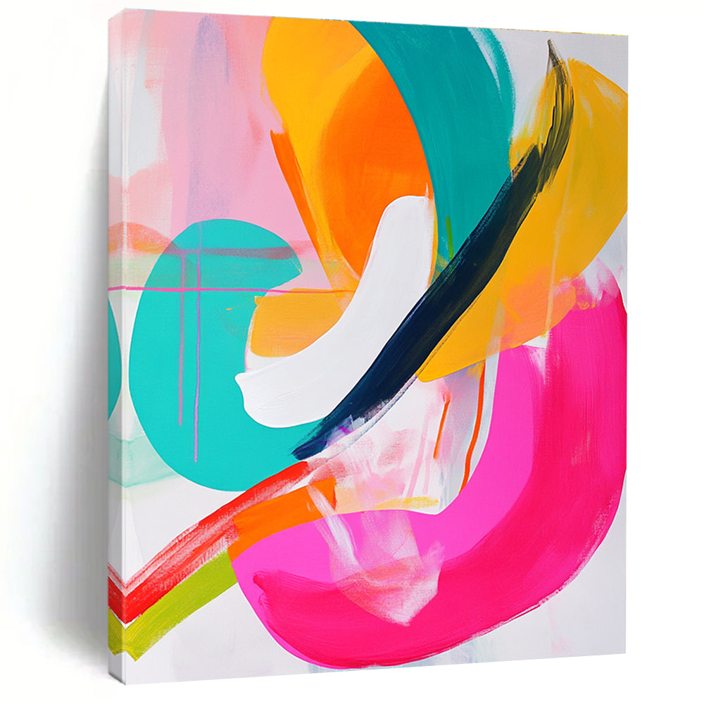 Colorful Curves Abstract Painting with Vivid Shapes GER731