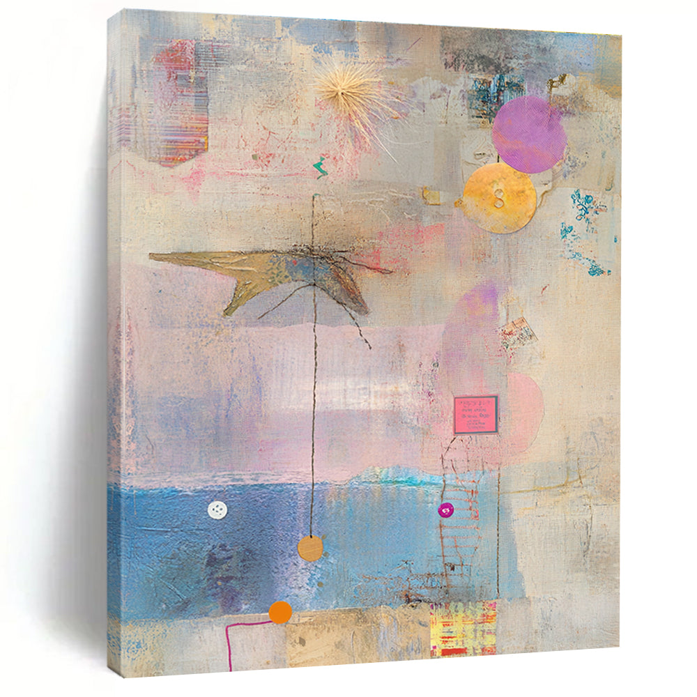 Mixed Media Assemblage with Colorful Found Objects GER197
