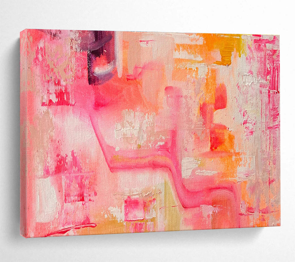 Pink Orange Abstract Painting with Soft Color Transitions THY360