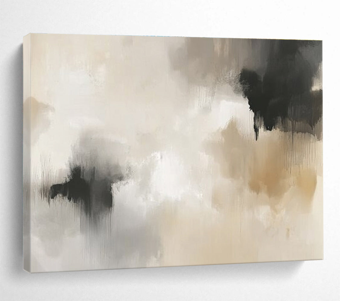 Beige and Gray Abstract Painting with Subtle and Calming Tones DYP379