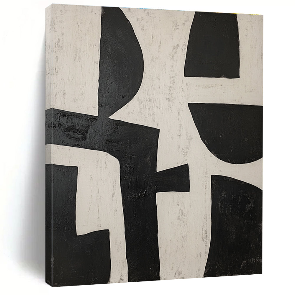 Minimalist Black and White Geometric Abstract Art GER238