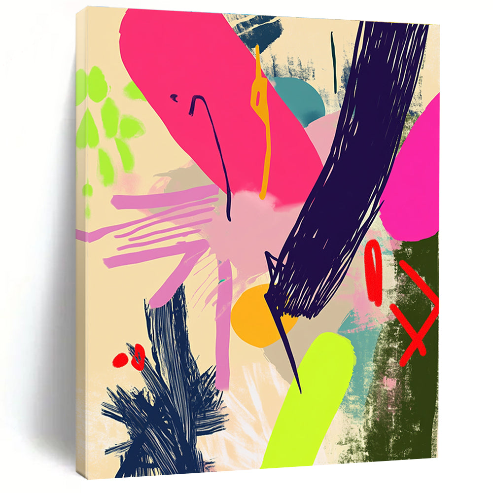 Neon - Hued Abstract with Pink, Purple, and Neon Green GER313
