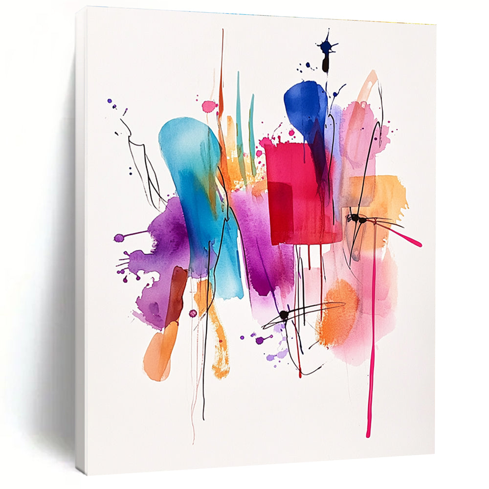 Colorful Splash Abstract Painting with Fluid Lines GER735