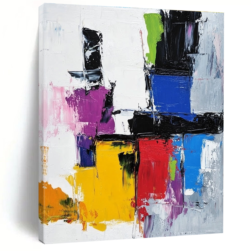 Colorful Geometric Abstract Painting with Dynamic Lines GER627