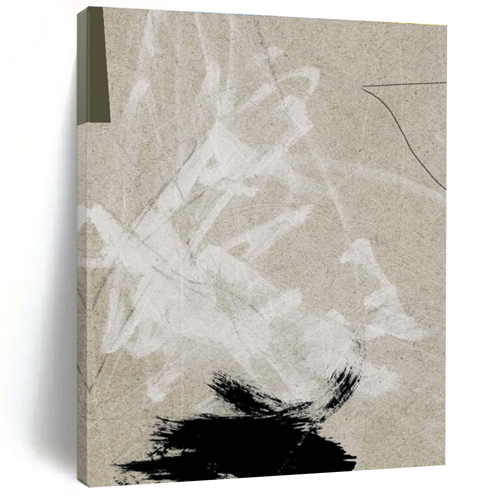 Minimalist Collage on Beige Abstract Art ADGE168