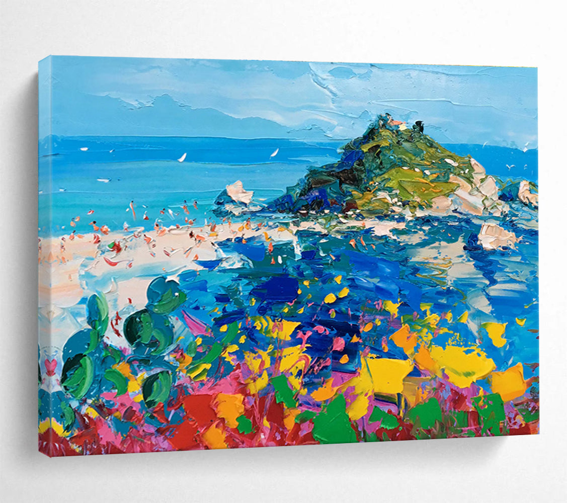 Colorful Island Beach Abstract Painting THY479
