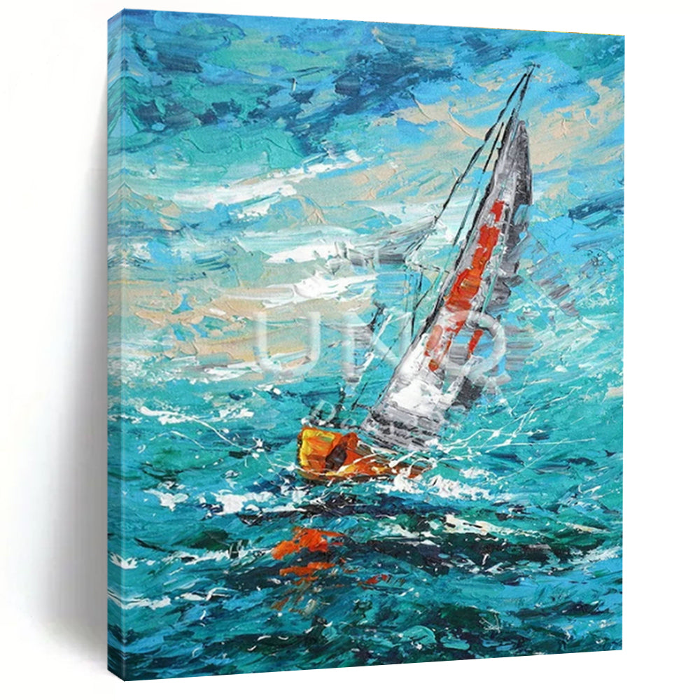 Large Hand-Painted Abstract Painting for Cottage Bedroom Blanket Ladder Side Wall & Hallway Coat Rack Back Wall DLZ1807