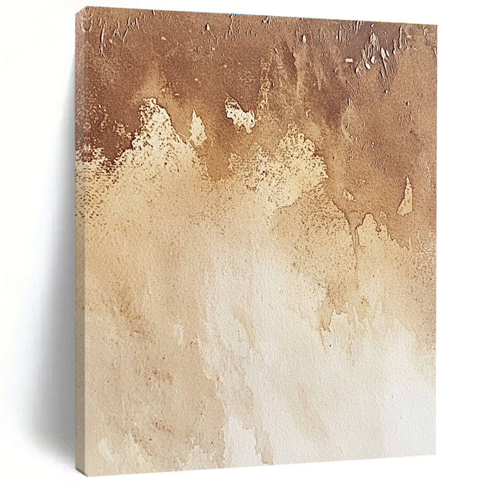 Brown and Beige Gradient Watercolor Abstract Painting with Subtle Textures GER004