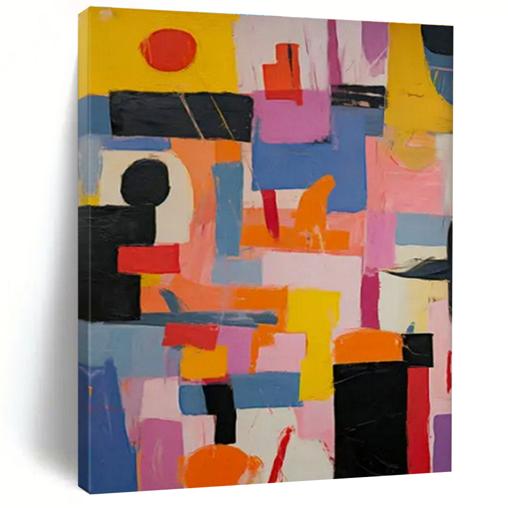 Large Hand-Painted Abstract Art for Bedroom Wardrobe Interior Door & Hallway Linen Closet Shelf Wall DLZ1767