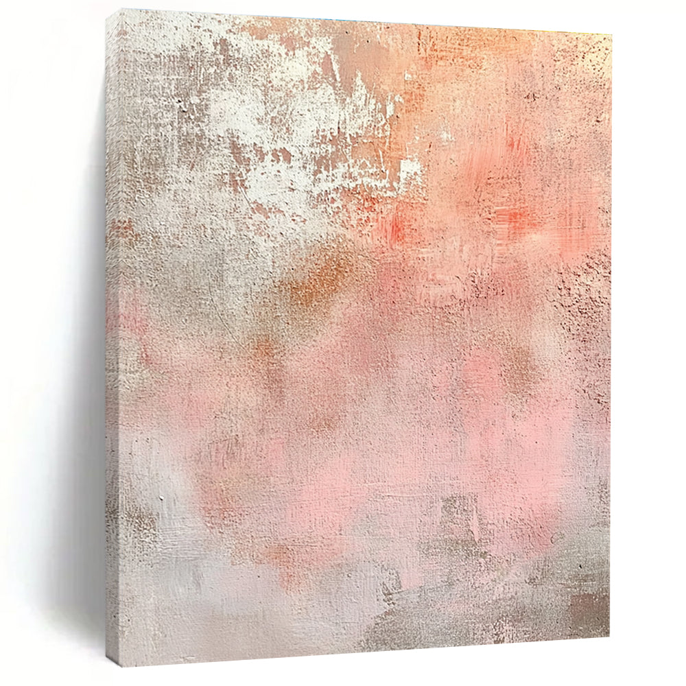 Soft Pink and Gray Textured Abstract Painting GER280