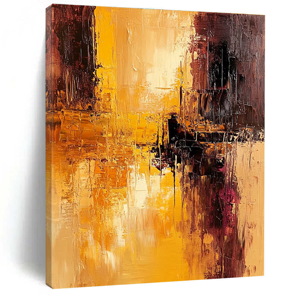 Warm Tone Textured Abstract Painting with Rich Layers GER765
