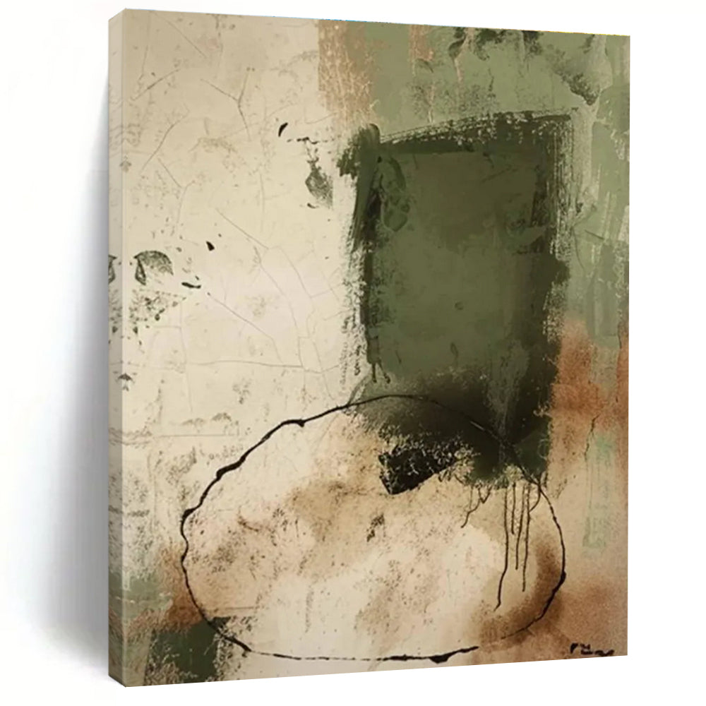 Earthy Tones Abstract Painting with Bold Shapes ADGE499