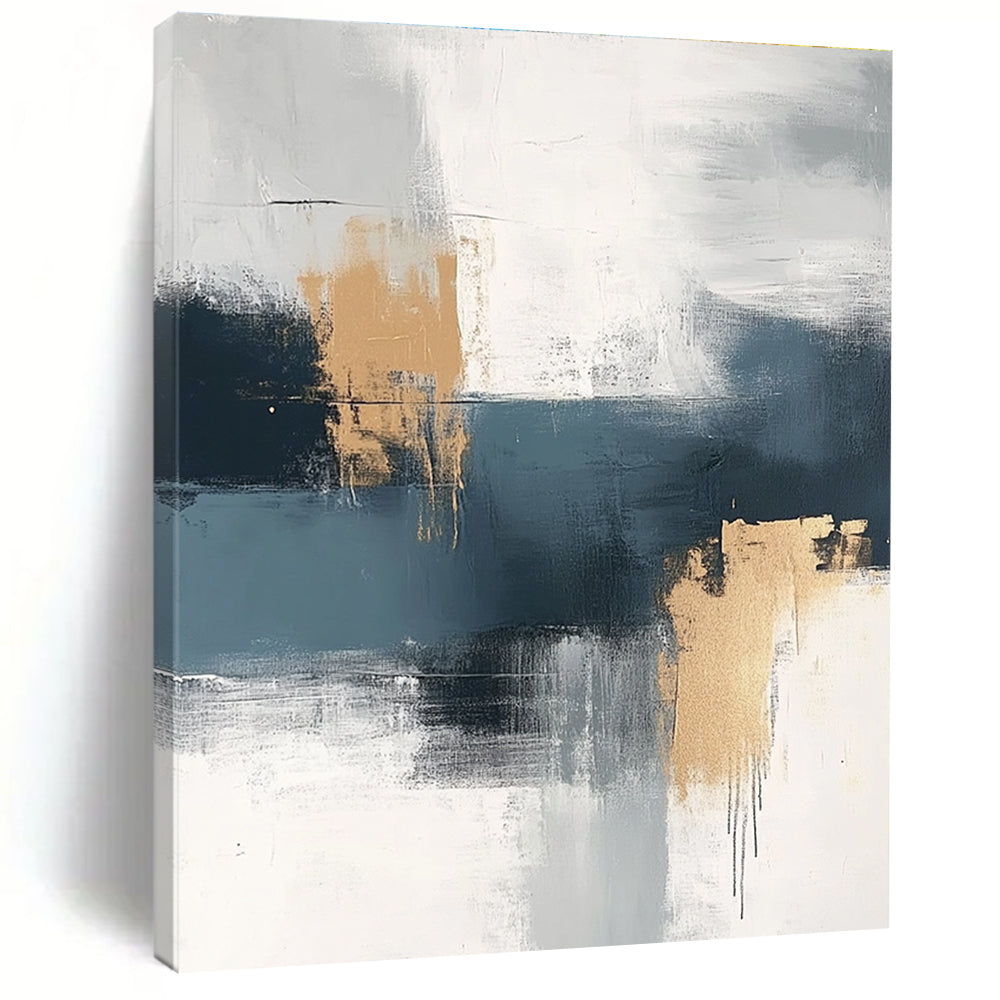 Gray Gold Abstract Painting with Subtle Textures GER722