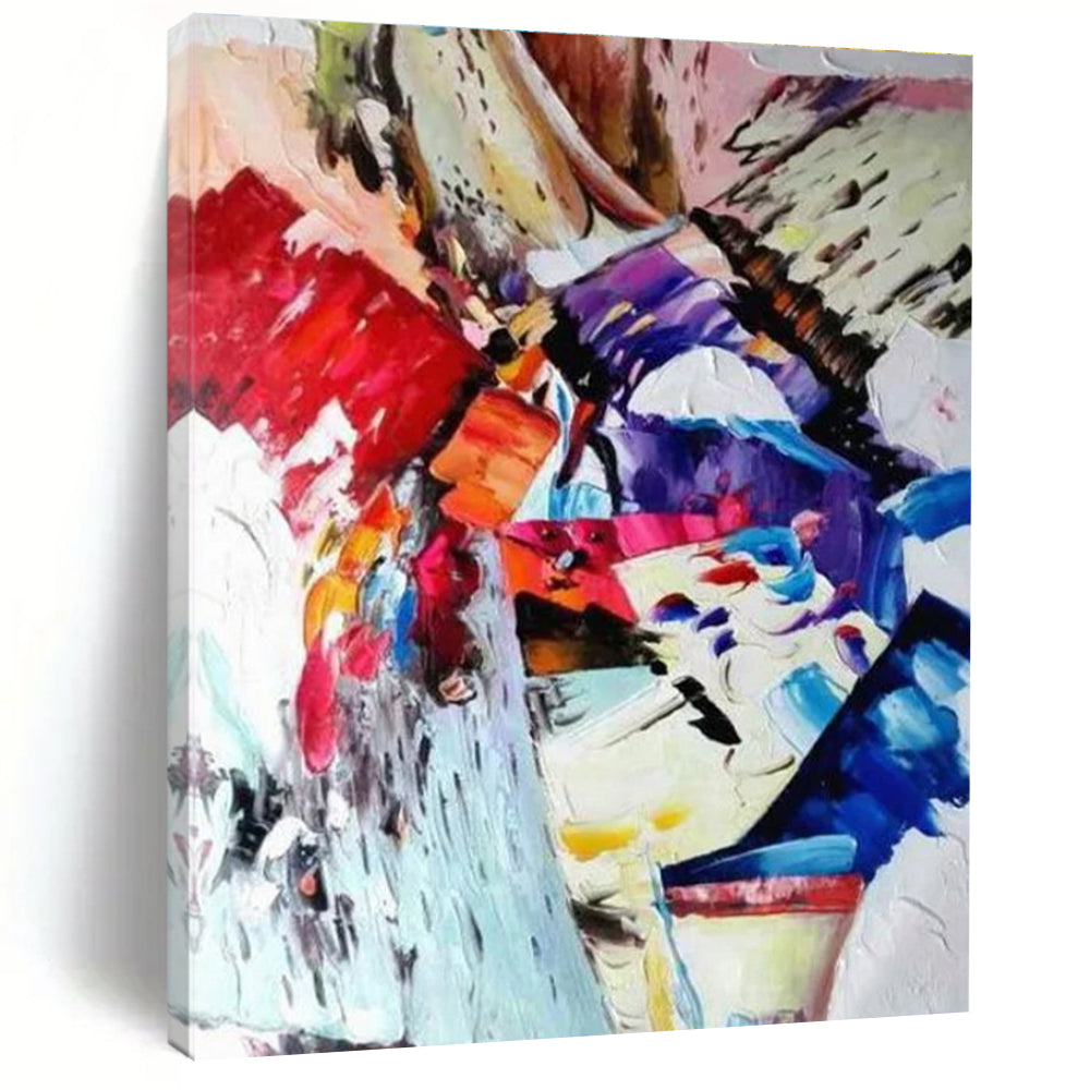 Colorful Abstract Composition Painting with Dynamic Forms ADGE420